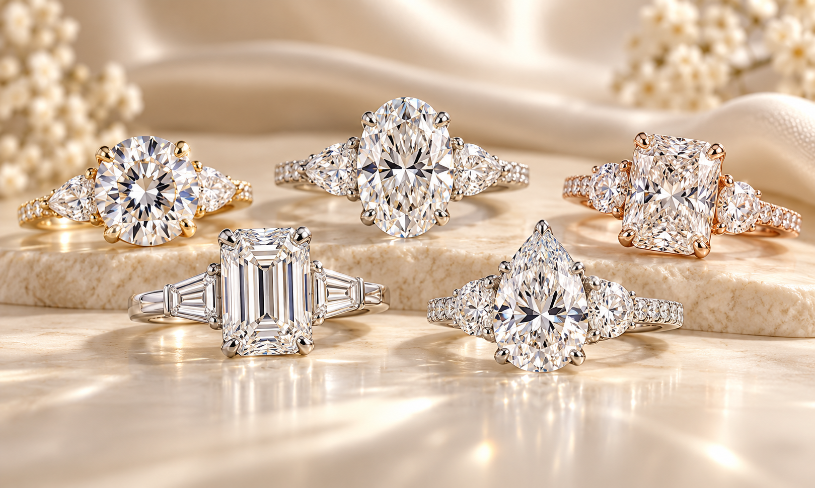 Pave-Set Diamond Engagement Rings
