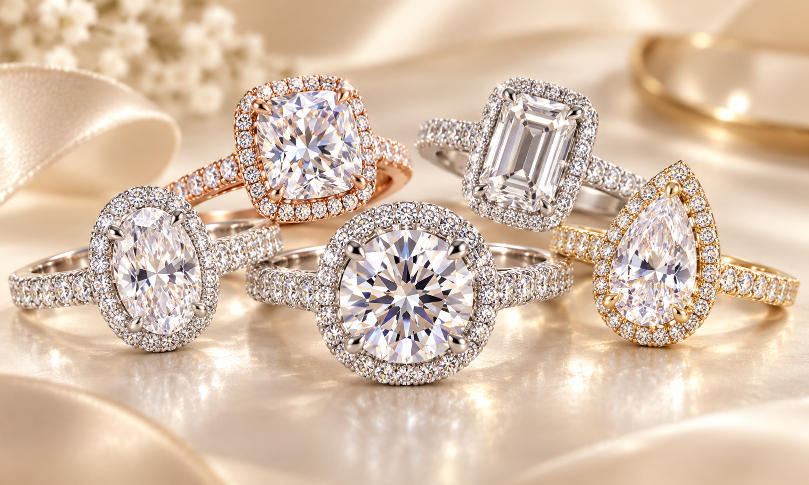 Side-Stone Diamond Engagement Rings