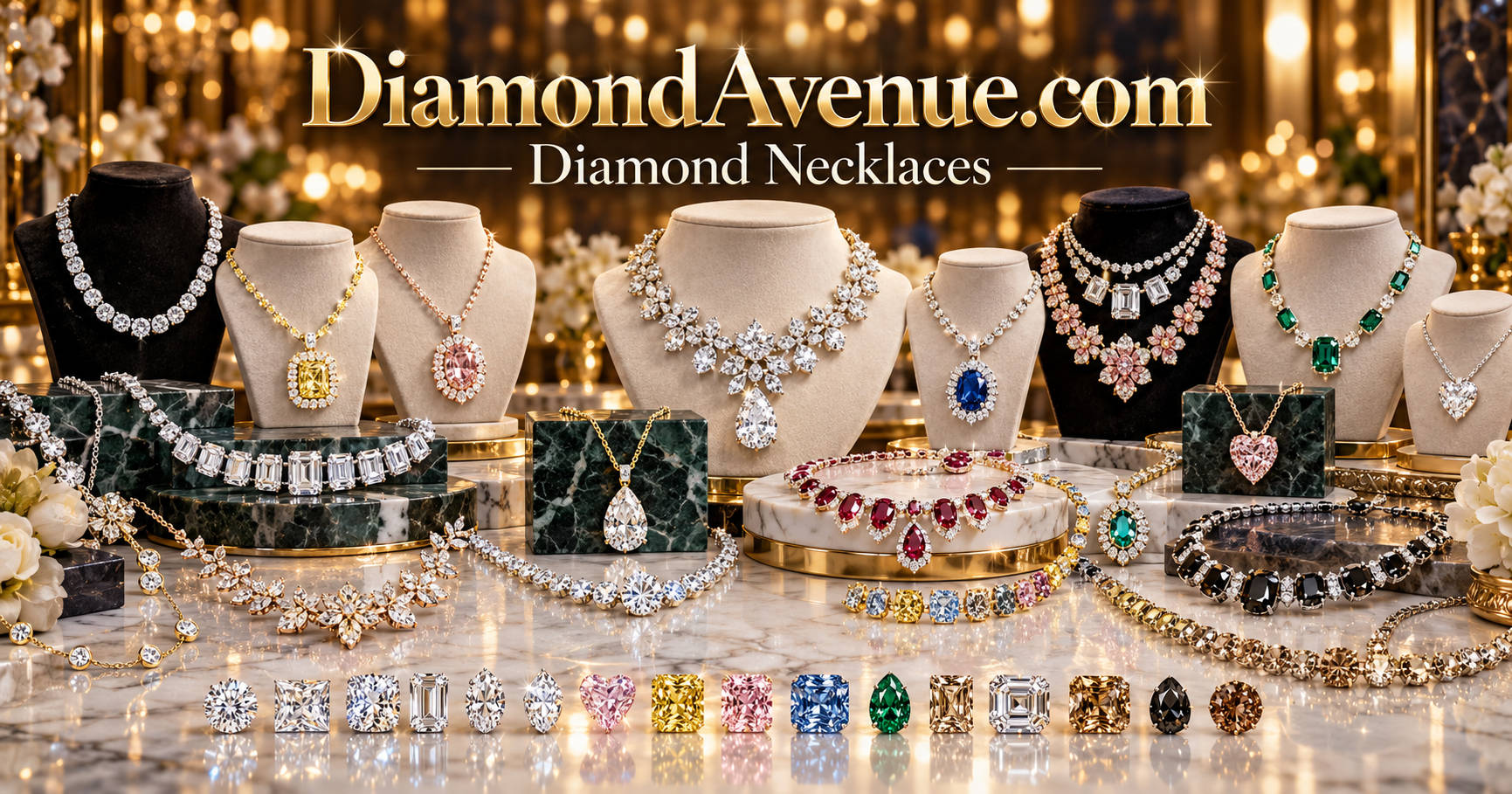Diamond necklaces in classic and contemporary styles - DiamondAvenue.com