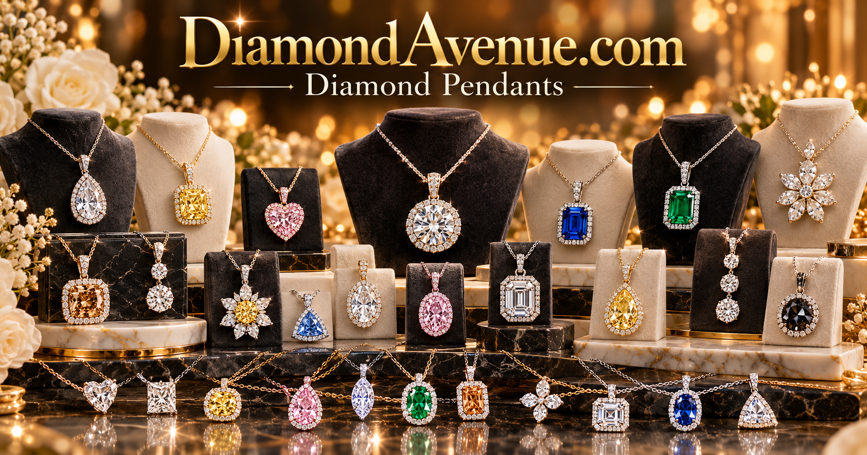 Diamond pendants in classic and contemporary styles - DiamondAvenue.com
